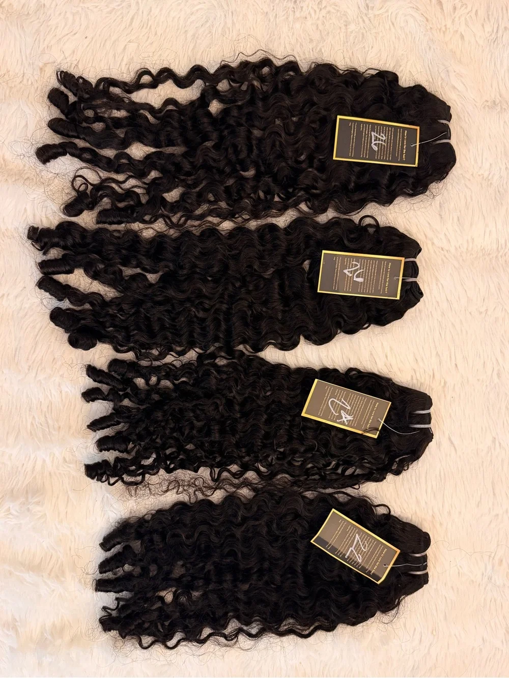 4 Bundles of Wequeen Burmese Curly Human Hair (22, 24, 26, 26) ~$300 value
